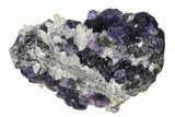 Purple Cuboctahedral Fluorite Crystals on Quartz - China #160702-1